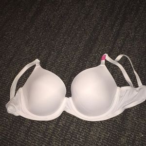 NEW! PINK lightly lined white bra.